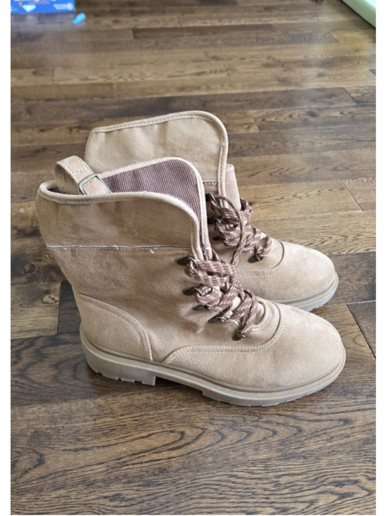 Jellypoo Shoes - Jellypop Women's Norri Lace Up Boots in Beige Brown size 9